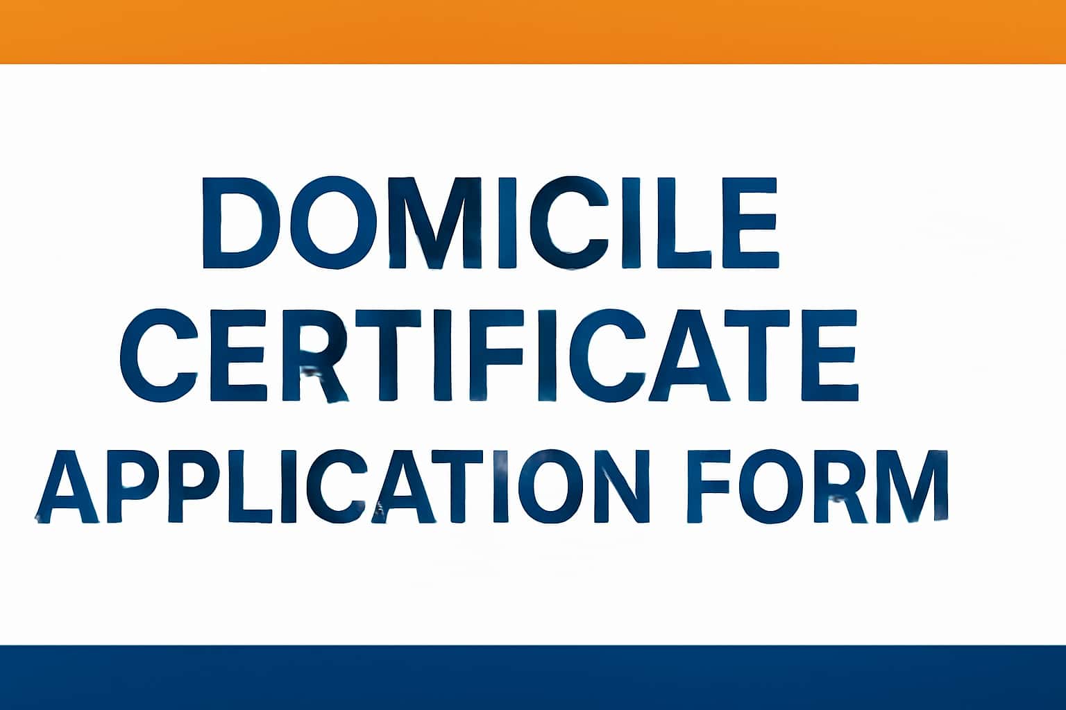 Domicile Certificate Application Form
